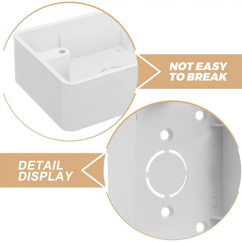 Detail view of Five Piece Surface Mount Outlet Boxes With No Sweat Setup And Ultra Slim Single Gang Build showcasing durable plastic material.