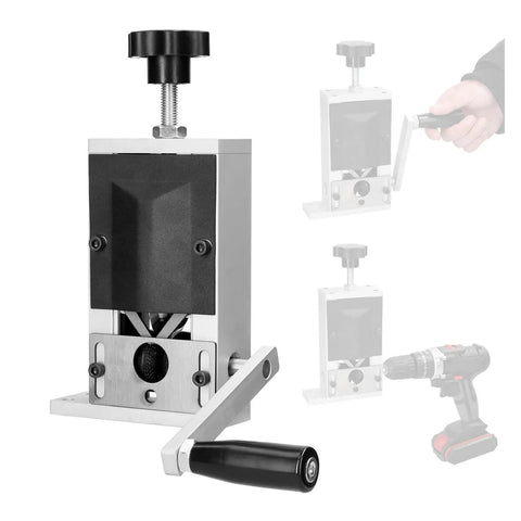 Heavy Duty Manual Wire Stripper Machine With Hand Crank Adapter For Electric Drill, close-up view of durable gear mechanism and handle.