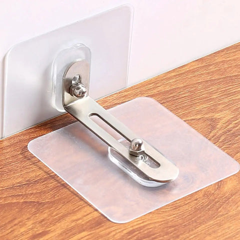 No Drill 10 Pack Furniture Wall Anchor Kit 6x6 Acrylic Stainless Steel Easy Install Anti Tip For TVs Shelves Cabinets And More Keeps Your Home Safe For Kids And Pets clear wall anchor on wood surface