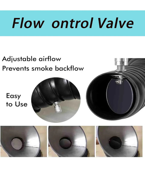 Pro Grade Industrial Welding Fume Extractor flow control valve detail preventing smoke backflow
