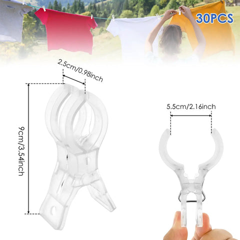 Heavy Duty 30 Pack Clear Balloon Arch Clips Kit With Invisible Spring Clamps For Weddings Parties And Beach Towels Holding Backdrops Quilts Photography Props securely without ruining your vibe. Clear ABS plastic clip, 3.54 x 2.16 inch, for hanging clothes and backdrops.