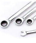 Close-up of 8 To 32mm Ratchet Spanner Set With Reversible Wrenches And Gear Ring Keys For Auto Repair Pro Grade Built To Last