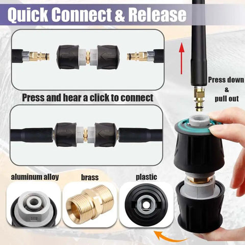 Pressure Washer Adapter For Karcher K2 To K7 M22 14mm Brass Hose Coupler Quick Connect Hose Connector For Karcher Series