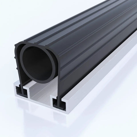 All Weather Garage Door Seal Kit With Aluminum Track Retainer, 16.5 Ft Bottom Weather Stripping For 8 To 16 Ft Doors, Heavy Duty Rubber Seal