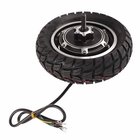 10 Inch Wheel Hub Motor Assembly Delivering Badass Torque 36V To 60V Electric Bike Conversion view with wiring and tire tread detail.
