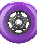 Pro Grade Inline Skate Wheels With ABEC-9 Bearings And Floating Spacers For Roller Hockey Skates, 85A Indoor Outdoor, Purple Wheel