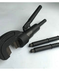 Heavy Duty Hydraulic Crimping Tool And Rebar Cutter With Handle, compact design, interchangeable handles, ideal for cutting steel rods.