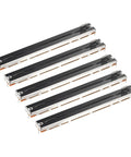 Five Piece Straight Double Linear Slide Potentiometer Set With Eight Pin B10Kx2, 128mm Length And 100mm Travel, 8x8mm Handle Fader