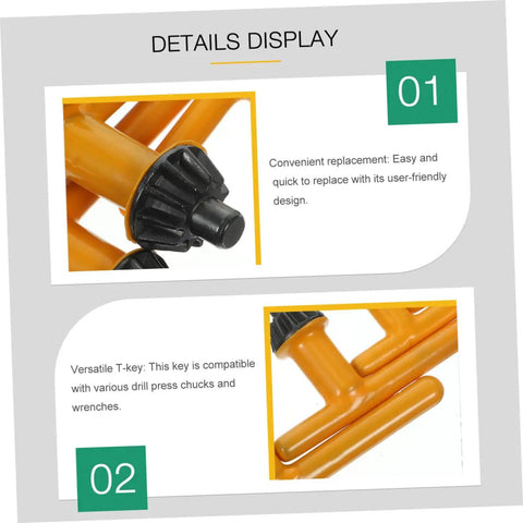Heavy Duty 4 Piece Drill Press Chuck Key Replacement Set With Ergonomic Non Slip Rubber Handles For 10mm 13mm 16mm 20mm Electric Drill No Sweat Grip Setup features versatile T-key design.