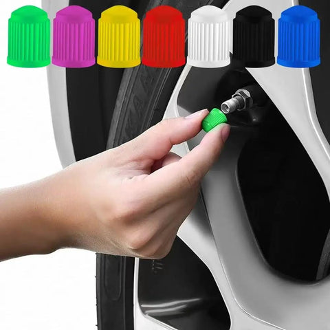 16 Pack Tire Valve Stem Caps With Upgraded Sealing Ring For Cars SUVs Motorbikes Trucks Bikes Black Durable Plastic Universal Fit No Air Leakage
