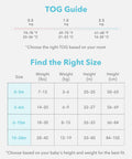TOG guide and size chart for Soft Breathable Viscose Bamboo Sleep Sack For Babies 6 12 18 Months One TOG Wearable Blanket Slate Color