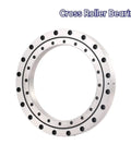 Heavy Duty Cross Roller Bearing For CNC Machinery And Industrial Rotary Tables, shiny metal with round holes, designed for precise rotary motion.