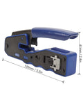 All In One Ethernet Crimp Tool For Cat5 Cat5e Cat6 Cat6A Pass Through Connectors Cutter And Wire Stripper, side view