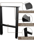 16 Inch Metal Table Legs for DIY Coffee End Tables Black Set of 2 Heavy Duty Steel Replacement Legs 16 Inch High by 11 Inch Wide