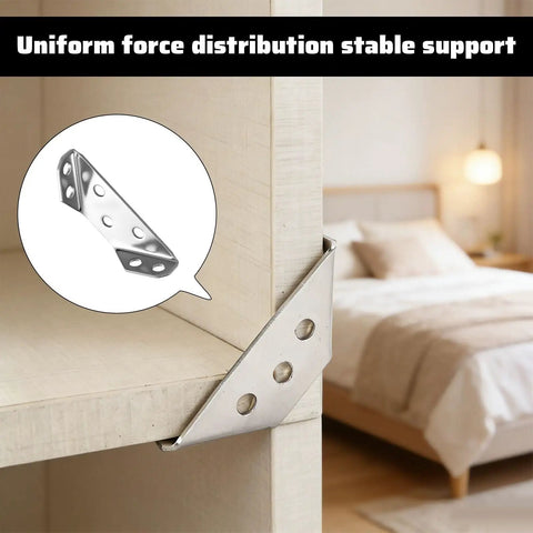 20 Pack Stainless Steel Corner Brackets With Screws L Shaped Angle Connectors for Wood Shelves Cabinets Desks and Tables