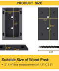 Railing Bracket Connectors For 2x4 Wood Posts Built Tough Nylon Construction dimensions and screw size shown.
