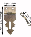 4 Pack Metal Retro Mini Lock Buckle Hinges Antique Bronze With Mounting Screws For Iron Boxes Gift Boxes Wine Boxes Jewelry Boxes Craft Projects And Box Hardware measuring 48.5mm x 20mm