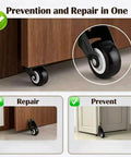 Two Inch Gate Support Rollers Anti Sag Door Bottom Casters Carbon Steel Mount Kit For Wood Fence Panels shown in use with wooden doors.