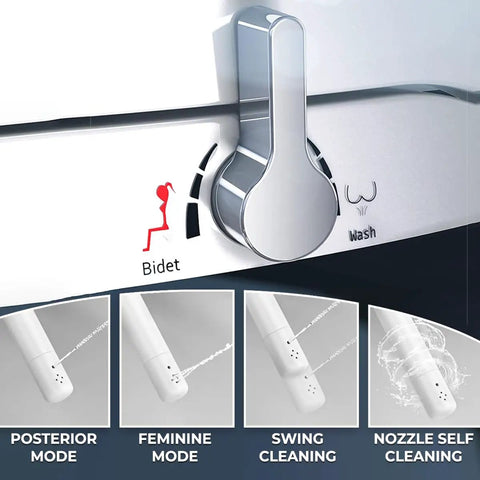Close-up of control panel showing bidet modes and nozzles for Elongated Bidet Seat With Dual Nozzles, Easy No Wiring Install, Self Cleaning.