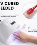 Hand using UV lamp for HEMA Free Gel Polish Kit Two Pack 18 Ml Light Pink And Hot Pink With Chrome Nail Powder manicure