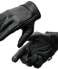 Gel Palm Motorcycle Gloves For Men With Gel Padded Palm Black Leather Short Wrist Biker Gloves Size Large
