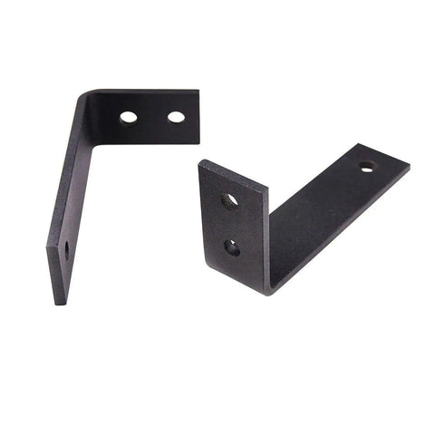 Metal brackets for Quadro 4113 Interior Barn Bypass Sliding Doors With Frosted Glass White MDF Panels 84 By 96 Inches Modern Style