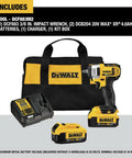 Badass Compact 20V Max Cordless Impact Wrench Kit With 3/8 Inch Drive, battery pack, charger, and storage bag included.