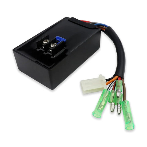 Beefed-Up CDI Box Ignition Coil Kit With Voltage Regulator Rectifier Starter Relay Solenoid For Sportsman 90 Scrambler 50 Predator 50 90 2003-2007 Replacement Complete Assembly, showing black box with wires and connectors