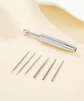 Stainless Steel Piercing Taper Grabber Tool Kit with threadless insertion pin and thread pins for 16G and 18G jewelry