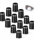 12Pcs Golf Ferrules Set For Irons 0.355 Inch Tip, Silver Ring Ferrule Inserts, shown with a golf club and ball
