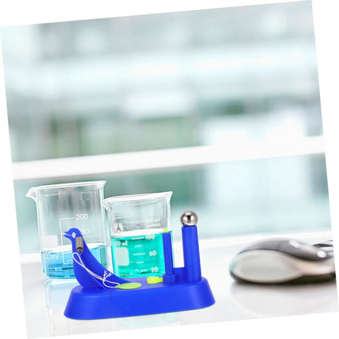 Hands On Newton Pendulum Inertia Demonstrator Kit with beakers, for Classroom Physics Lab Visual Mechanics Tool, on table