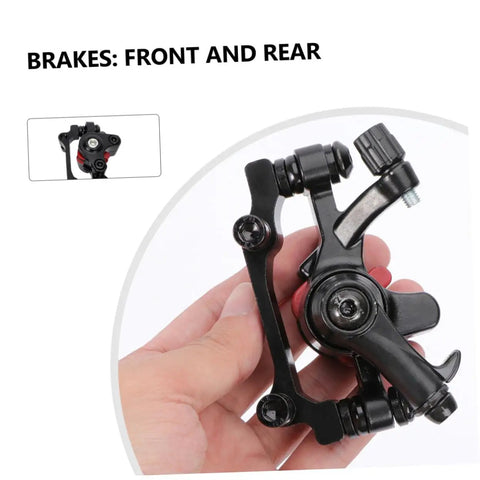 Heavy Duty Disc Brake Rotor Kit For Mountain Bike With Front Rear Pads Set 160mm Mechanical Caliper black brake caliper in hand