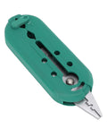 Heavy Duty Multifunction Wire Stripper For 8-16 AWG Solid Cables Precision Stripping Tool with green housing and steel blade.