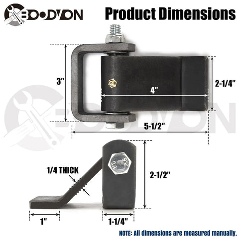 Weld On Trailer Hinges With Grease Fitting, Short Leaf Design Beefy Heavy Duty Dump Trailer Hinges, Raw Surface Finish Truck Trailer Door Hinge, 2 Pack For Easy Install. Product dimensions shown