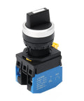 22mm 3 Position Maintained Rotary Selector Switch with 2NO Latching Contacts, 10A 660V AC, ideal for industrial panels and control systems.