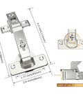 Two Pack 135 Degree Lazy Susan Cabinet Hinges Concealed Full Overlay metal hinge dimensions diagram