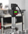 Pro Grade Digital 4-20mA Pressure Transmitter With LCD Display, 0-435 PSI Range, installed on industrial equipment
