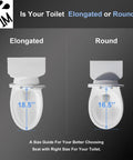 Comparison of elongated and round toilet sizes with measurements for proper fit with Top Tier Elongated Toilet Seat With Butter Smooth Slow Close Hinges And A Clever Magnetic Toddler Potty Trainer Anti Wiggle Mounts Eliminate All That Loud Slamming Drama.