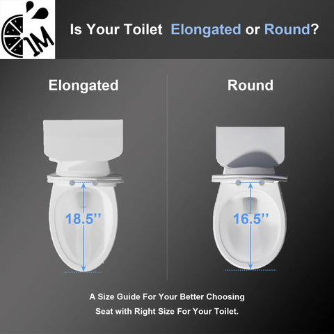 Comparison of elongated and round toilet sizes with measurements for proper fit with Top Tier Elongated Toilet Seat With Butter Smooth Slow Close Hinges And A Clever Magnetic Toddler Potty Trainer Anti Wiggle Mounts Eliminate All That Loud Slamming Drama.