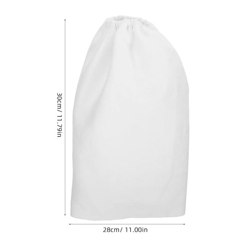 Heavy Duty Canvas Sandblast Sleeves For Sandblasting Cabinets Abrasion Resistant Arm Guard Workwear in white with gathered top and size measurements.