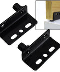 Heavy Duty Black Pivot Hinges 2 Pack For Super Secure Doors Bushing Shaft Hardware displayed, featuring durable black metal for door upgrades.