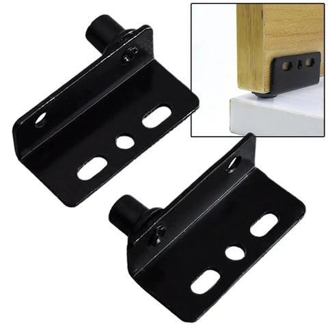 Heavy Duty Black Pivot Hinges 2 Pack For Super Secure Doors Bushing Shaft Hardware displayed, featuring durable black metal for door upgrades.