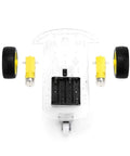 Top view of Dope Smart Robot Car Chassis Kit With Motors Speed Encoder And Battery Box For DIY Projects Obstacle Avoidance Distance Testing.