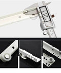 Two Section Drawer Slides Pair for Keyboard Trays and Small Cabinets with caliper measuring 11.9mm, white metal, no squeak glide