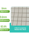 Close-up of 4 Mesh Stainless Steel Wire Mesh Sheets 11.8 X 23.6 Inches, Welded, 0.6mm Wire Diameter, 1/4 Inch Holes, 304 Stainless Steel
