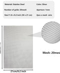Heavy Duty Built to Last 12x8 Inch Stainless Steel Wire Mesh Screen 20 Mesh Rustproof 304 Grade product dimensions and details