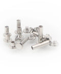 Top Tier 120 Piece Chicago Screw Binding Post Assortment Kit Featuring 304 Stainless Steel Leather Hardware Fasteners for Belt Repair and Custom Gear, assorted fasteners in silver.