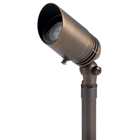 12V MR16 Adjustable Cowl Brass Accent Light For Landscape Lighting In Centennial Brass Finish, Directional Outdoor Fixture
