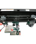 Top view of Heavy Duty 34-Inch Benchtop Radial Drill Press With 5 Speed Variable Swing, showing motor and controls.