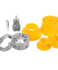 Heavy Duty 1/2 And 3/4 Inch Pipe Threader Kit For Water Pipes accessories including alloy iron dies and durable yellow adapters.